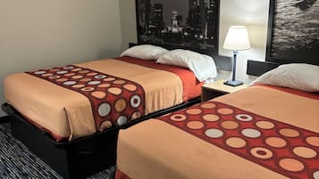 Premium bedding, desk, free WiFi, bed sheets
