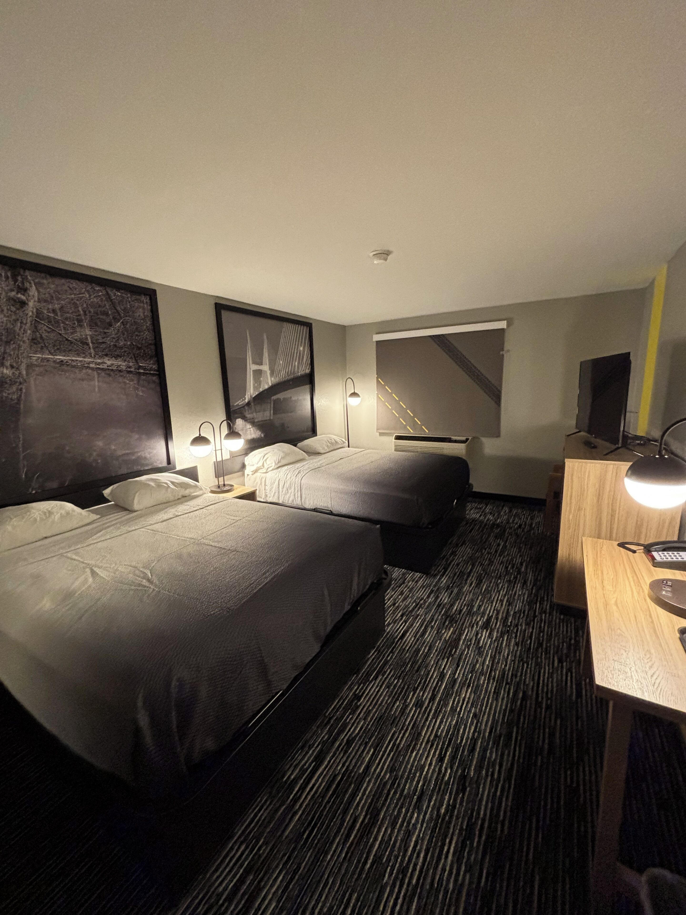Premium bedding, desk, free WiFi, bed sheets
