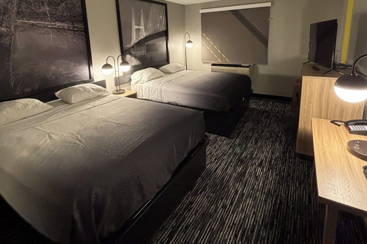 Premium bedding, desk, free WiFi, bed sheets