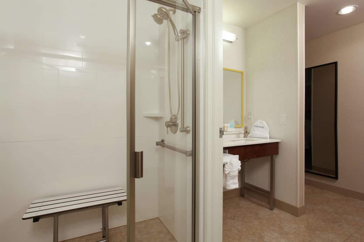 room, 1 king bed, accessible (mobility & hearing, roll-in shower) | bathroom shower