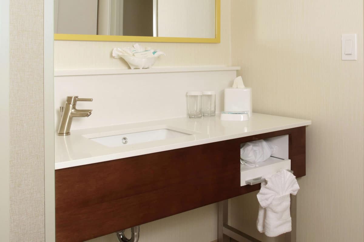 free toiletries, hair dryer, towels, soap