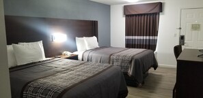 Desk, blackout drapes, iron/ironing board, free WiFi