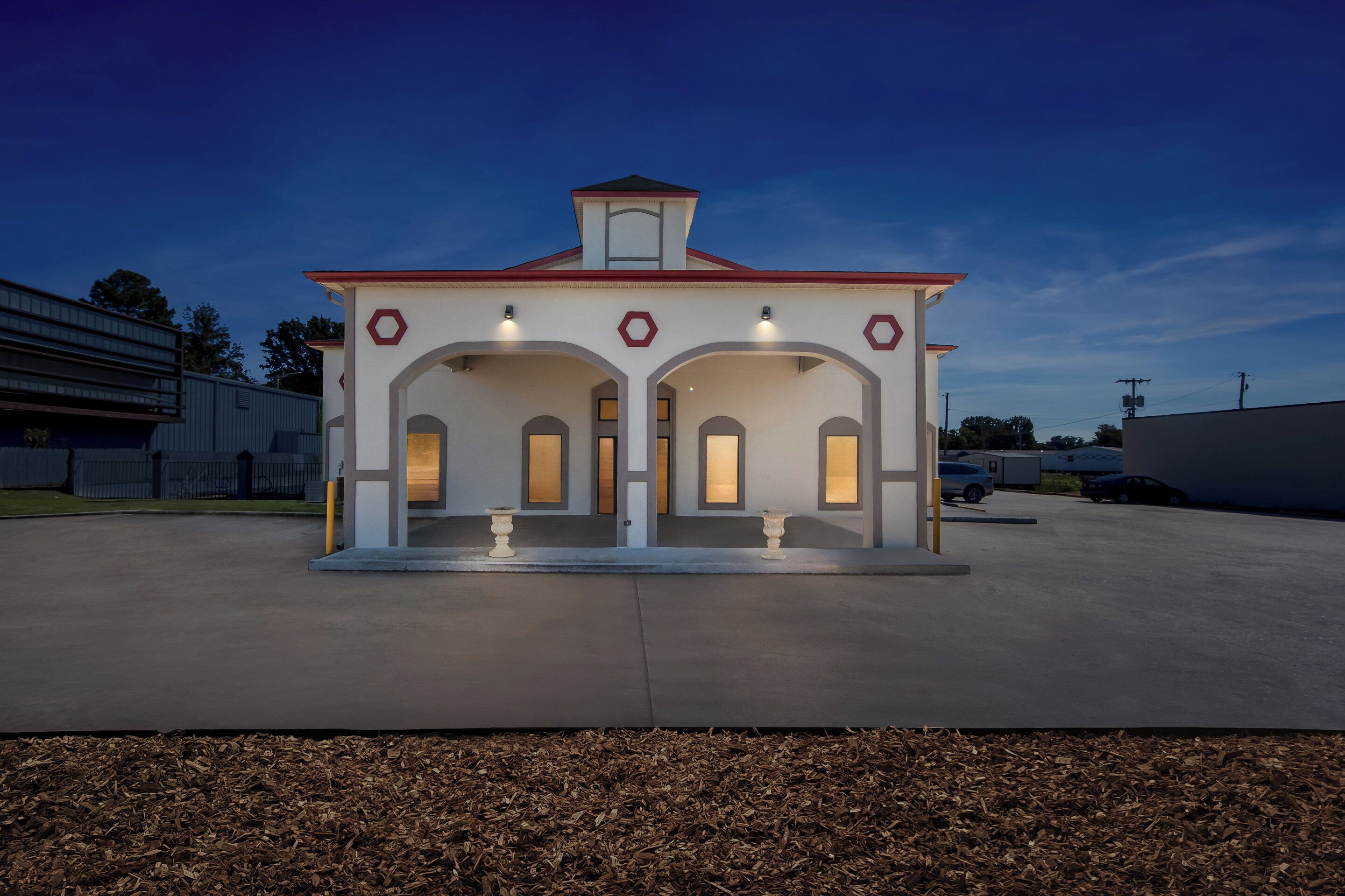 Front of property – evening/night