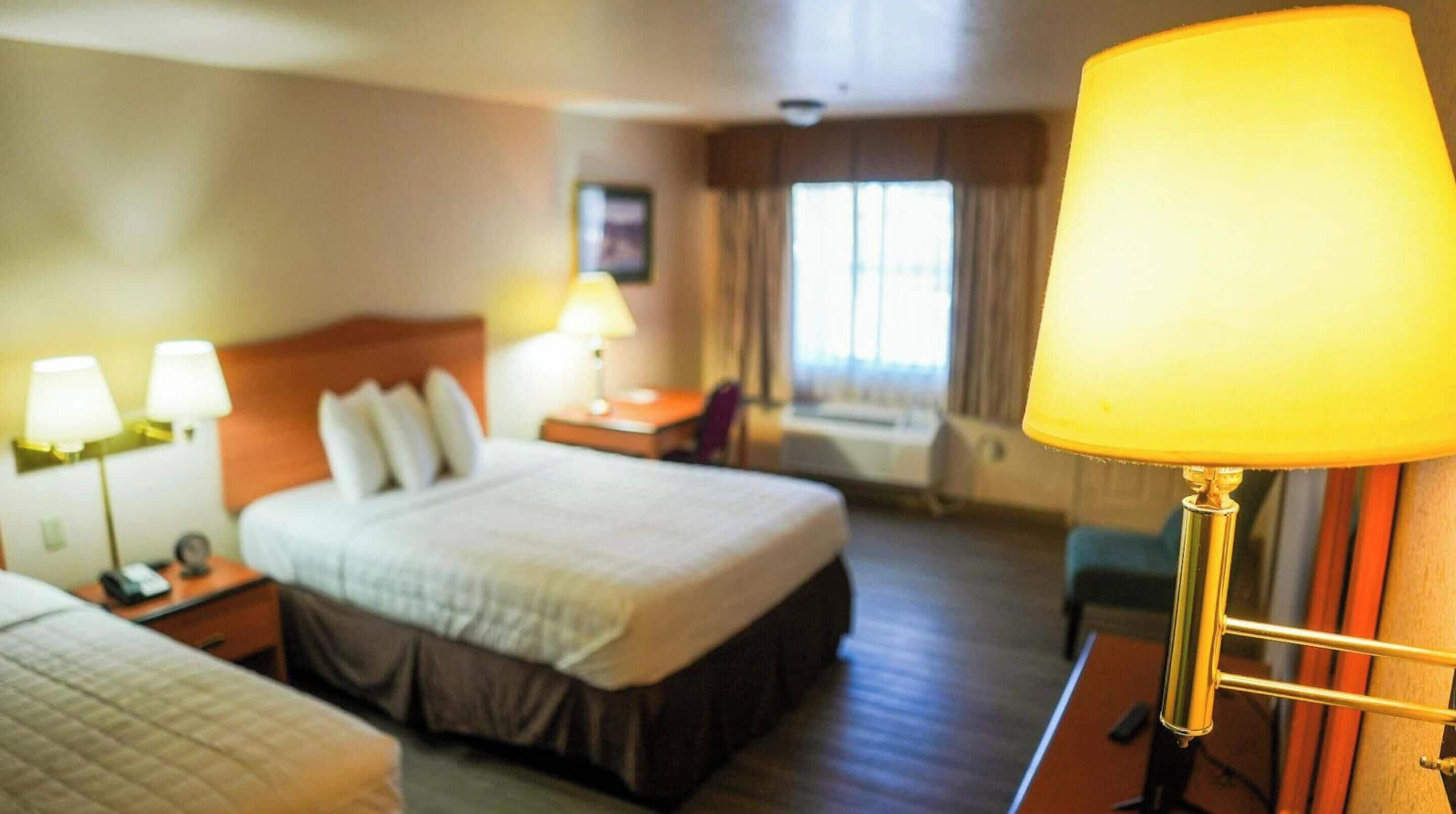 Room, 2 Queen Beds, Non Smoking | Desk, bed sheets, alarm clocks