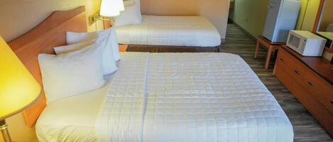 Room, 2 Queen Beds, Non Smoking | Desk, bed sheets, alarm clocks