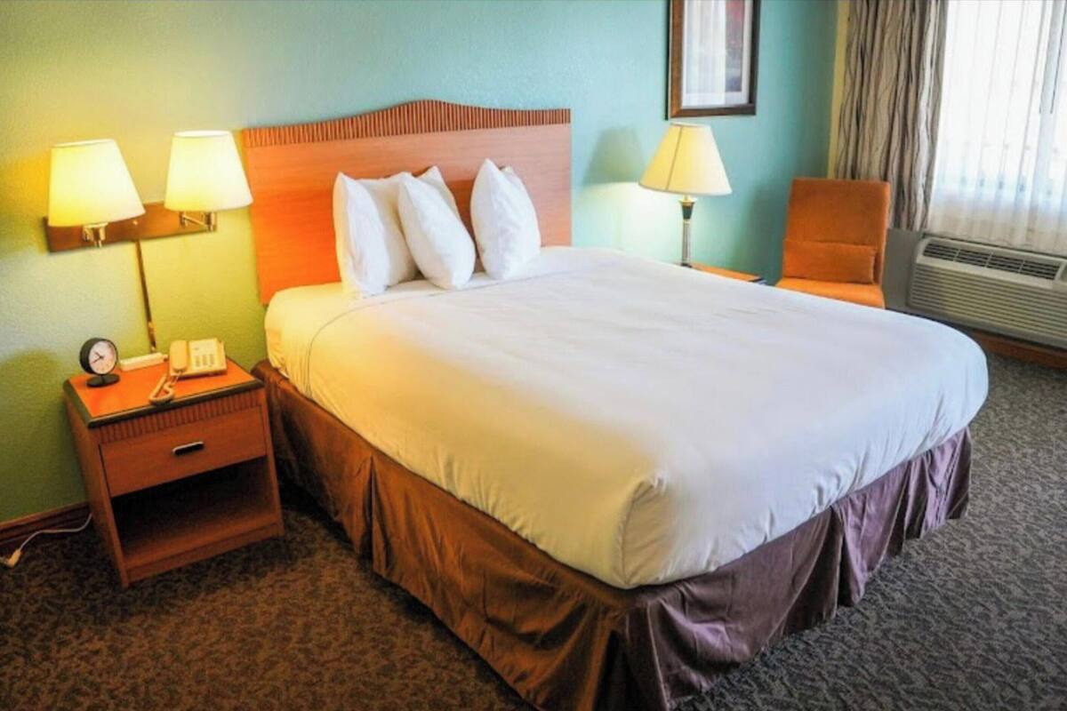 Room, 1 Queen Bed, Non Smoking | Desk, bed sheets, alarm clocks