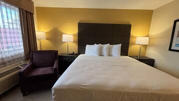 Premium bedding, pillow-top beds, desk, free WiFi