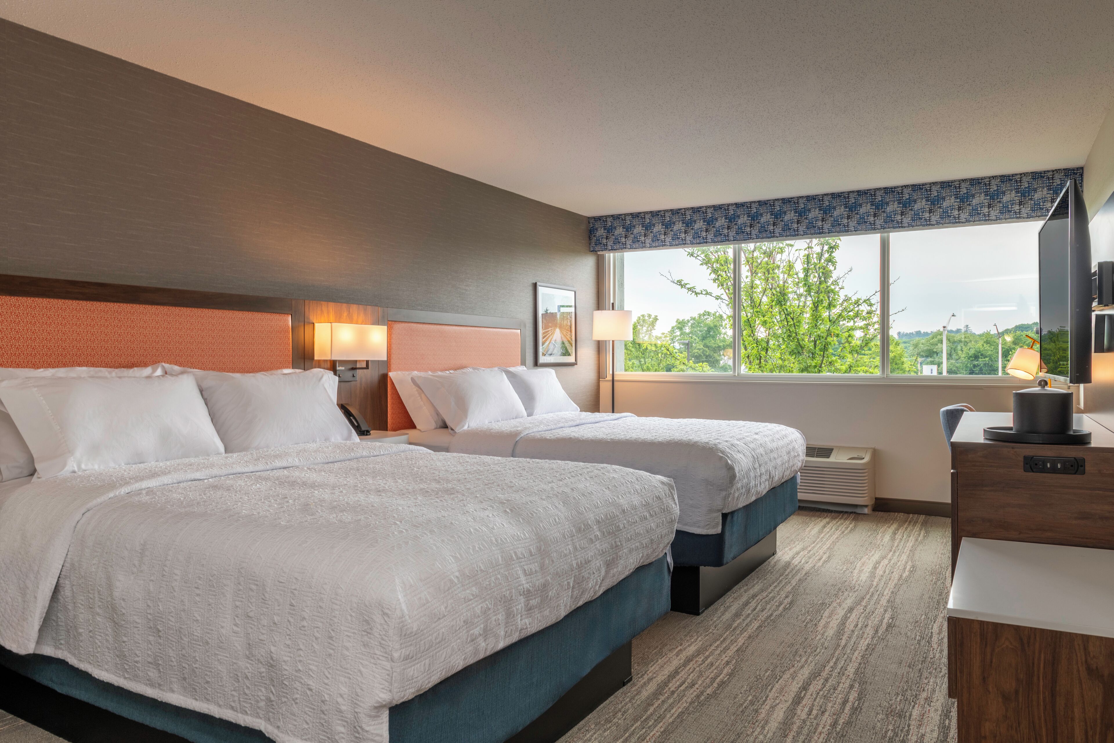 room, 2 queen beds, refrigerator | premium bedding, pillow-top beds, desk, laptop workspace