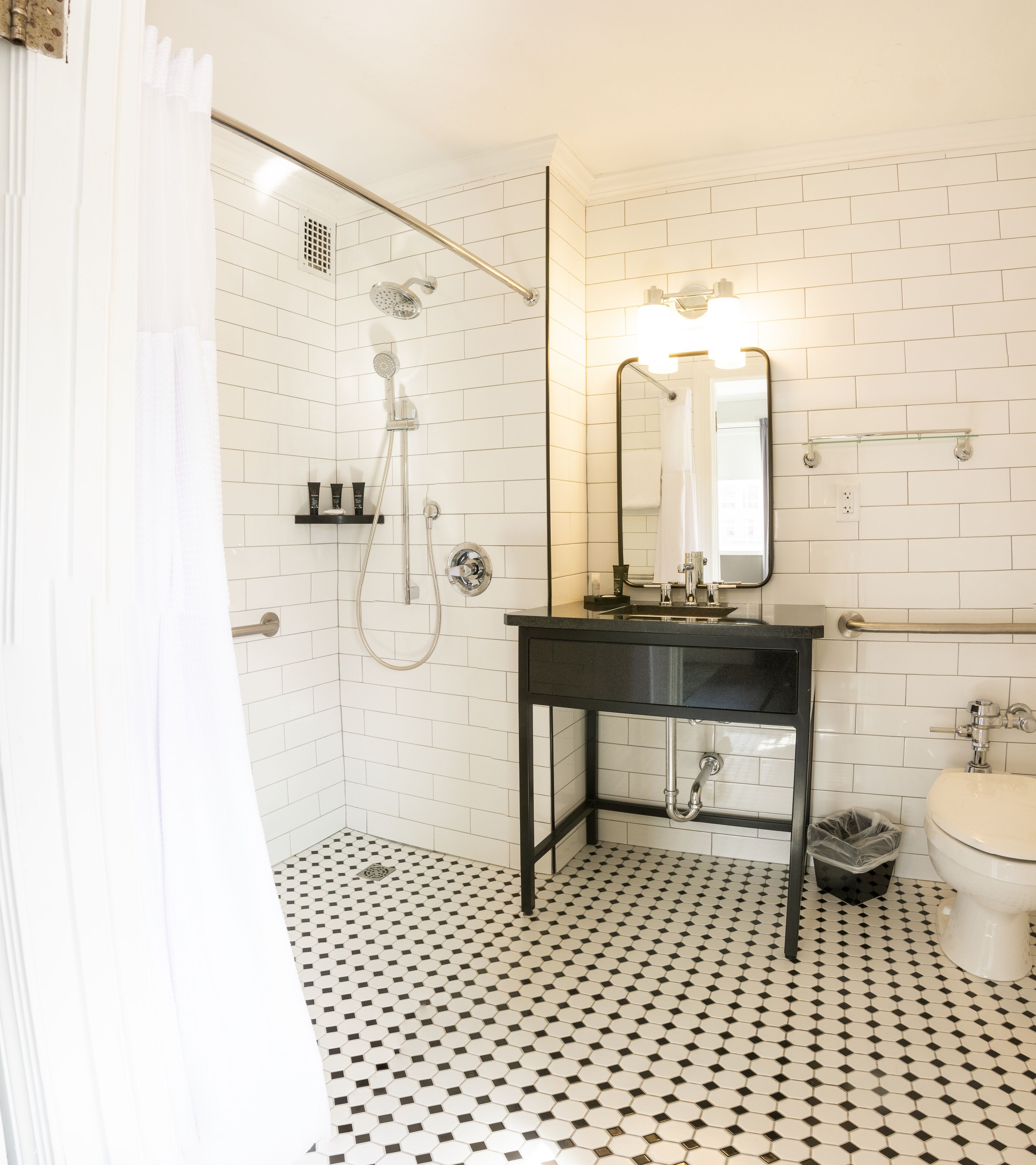 room, accessible (hotel single queen) | bathroom | free toiletries, hair dryer, towels