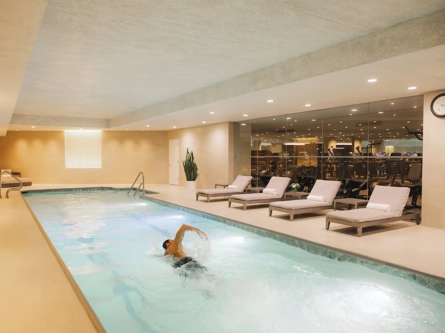 Indoor pool, sun loungers