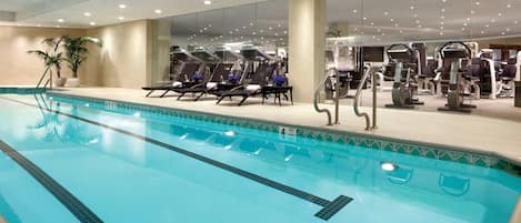 Indoor pool, pool loungers