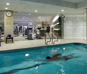 Indoor pool, pool loungers
