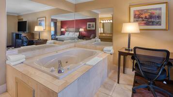 Standard Room, 1 King Bed, Non Smoking, Hot Tub (Oversized Room) | Iron/ironing board, WiFi, bed sheets