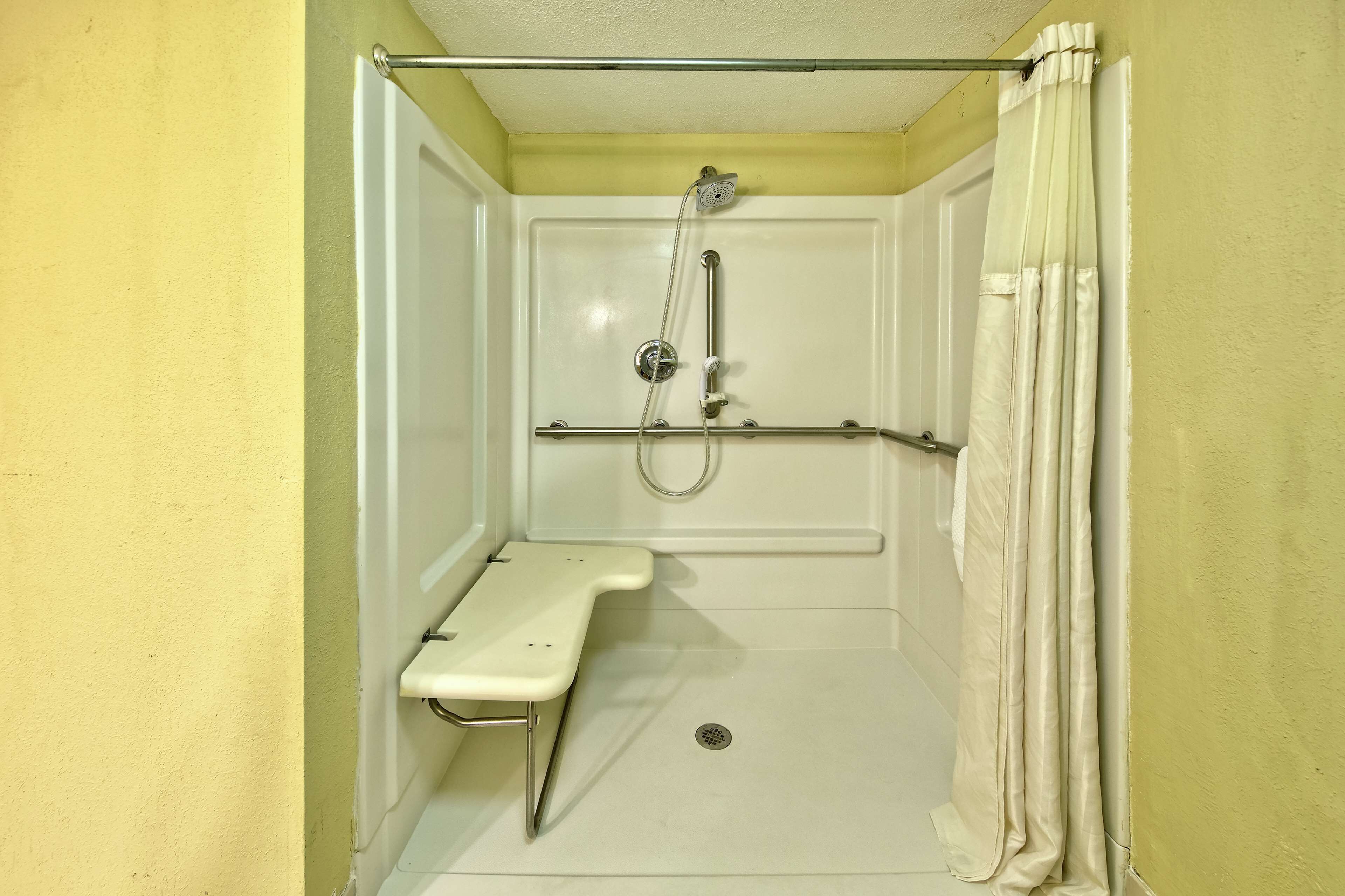 room, 1 queen bed, accessible (mobility & hearing, roll-in shower) | bathroom shower