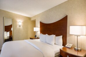 Premium bedding, desk, blackout curtains, iron/ironing board