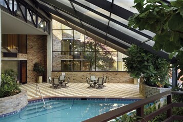 Indoor pool, outdoor pool, sun loungers