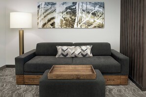 Premium bedding, pillowtop beds, desk, laptop workspace