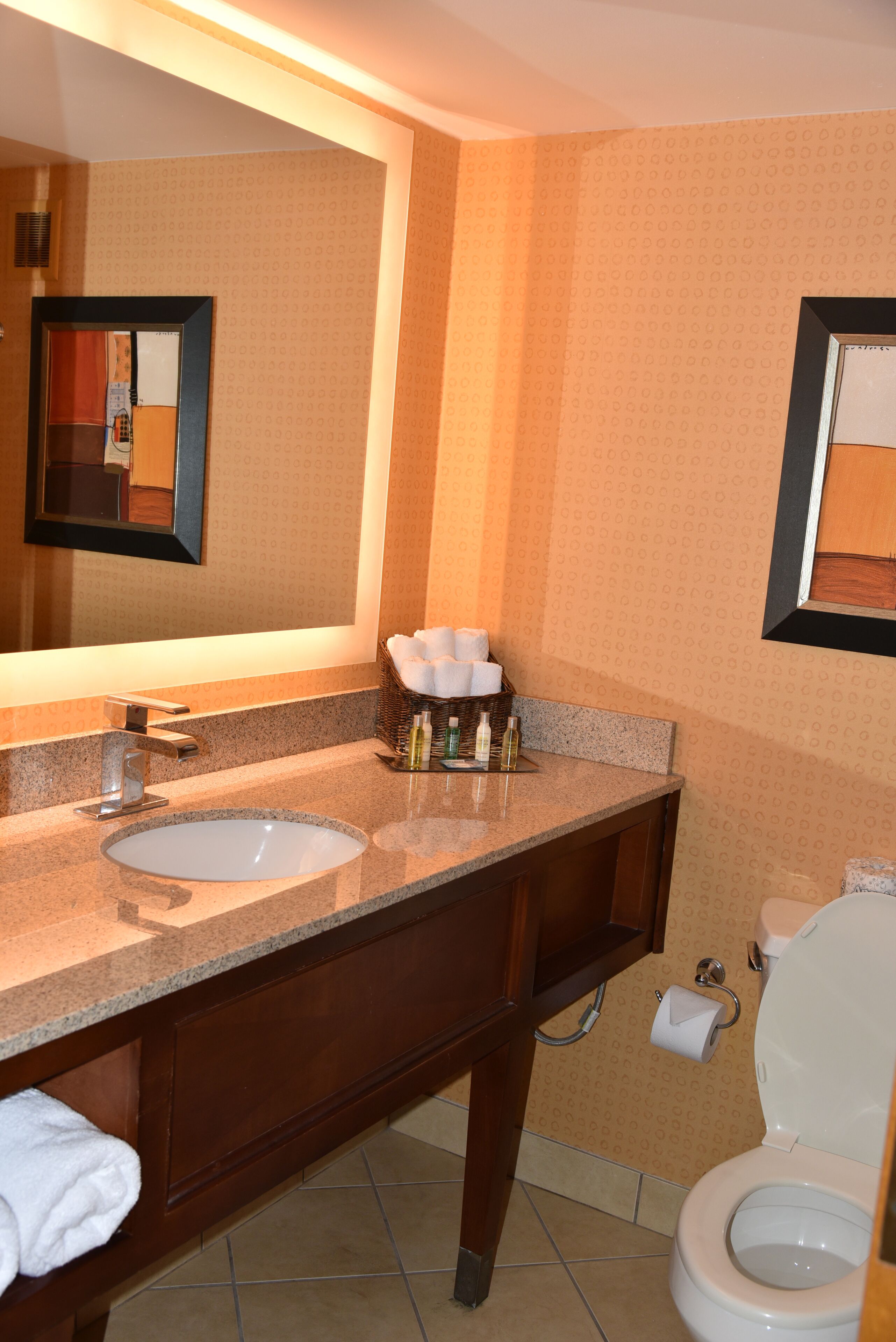 free toiletries, hair dryer, towels