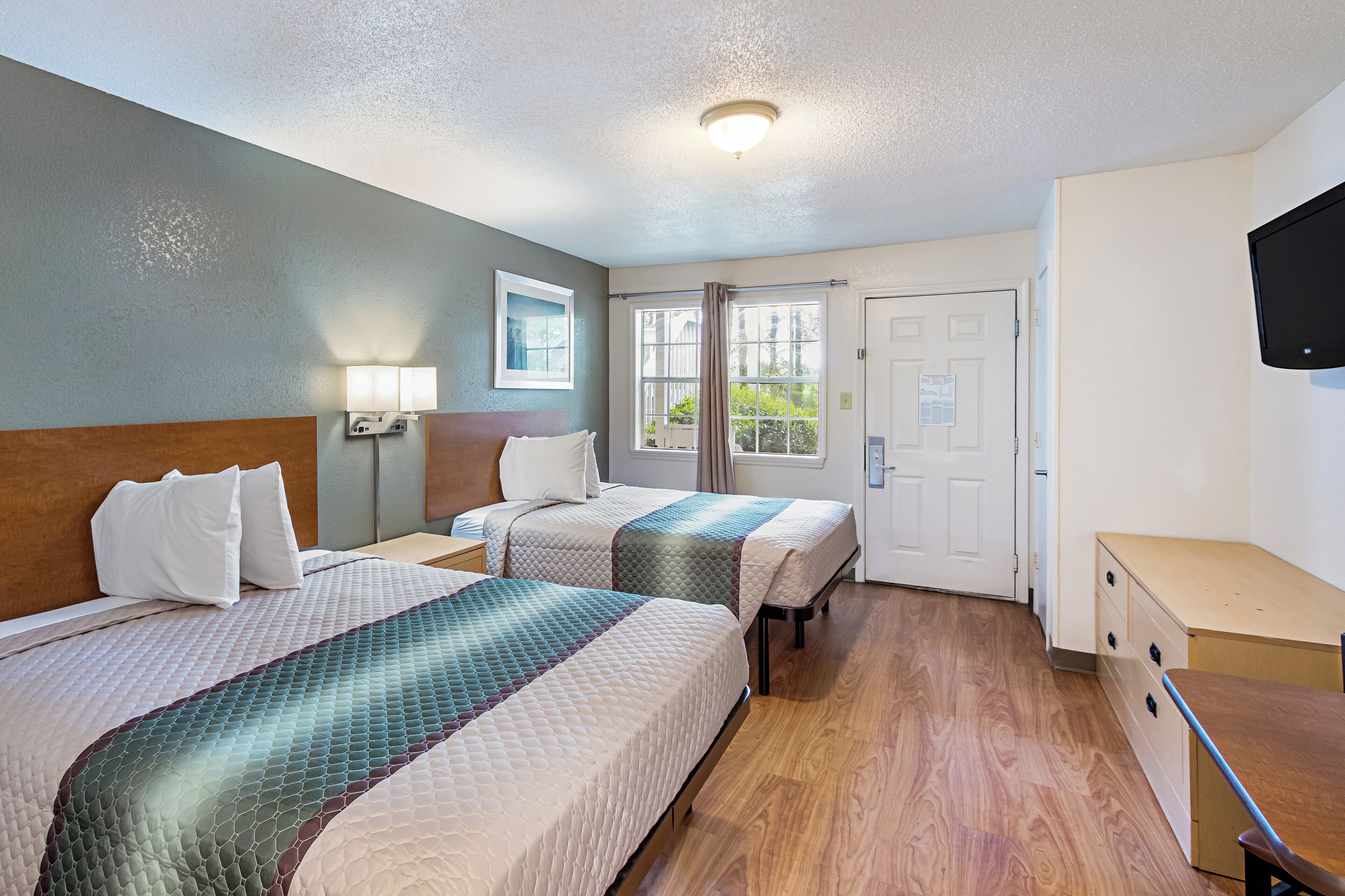 Suite, 2 Queen Beds, Non Smoking | Laptop workspace, blackout drapes, free WiFi, bed sheets