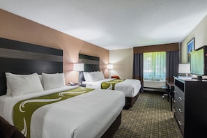 Standard Room, 2 Queen Beds, Non Smoking | Iron/ironing board, bed sheets
