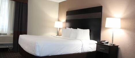 Deluxe Room, 1 King Bed, Non Smoking | Hypo-allergenic bedding, iron/ironing board, free cribs/infant beds