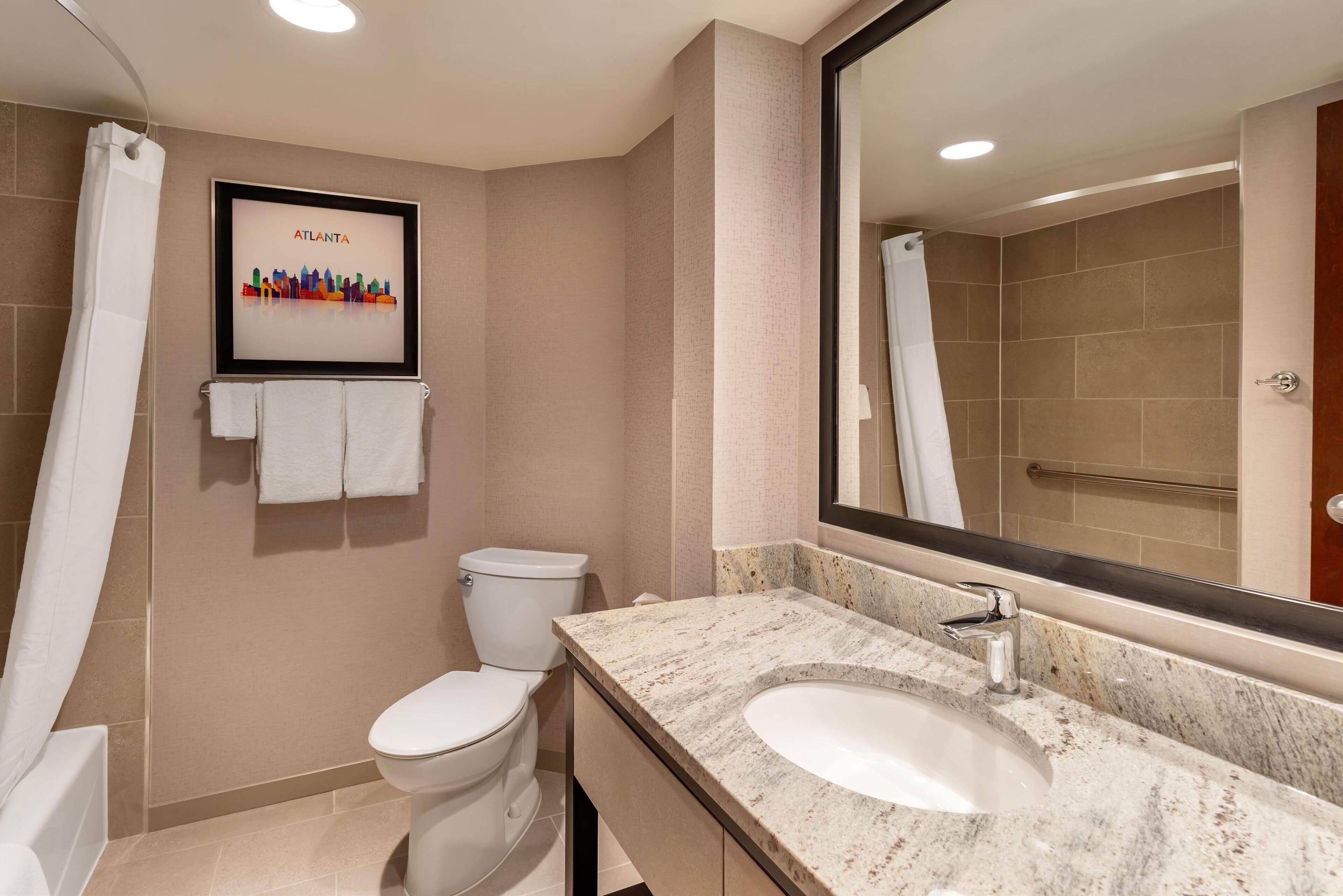 free toiletries, hair dryer, towels