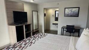 Desk, laptop workspace, blackout drapes, WiFi (free)