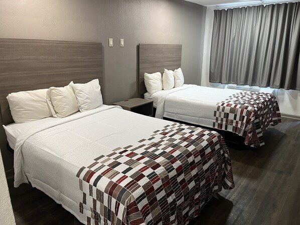 Deluxe Room, 2 Double Beds, Non Smoking | Desk, laptop workspace, blackout drapes, free WiFi