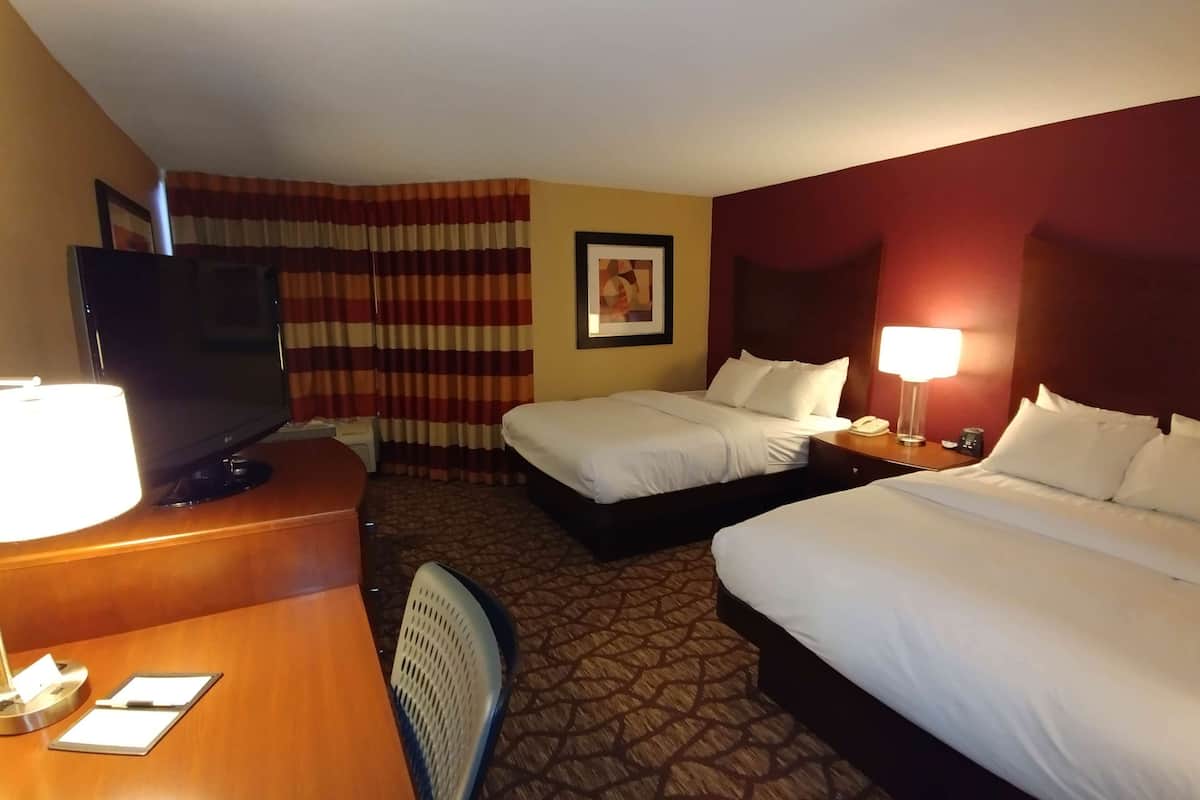 room, 2 queen beds | premium bedding, down duvets, in-room safe, desk