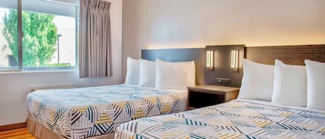 Desk, free WiFi, bed sheets