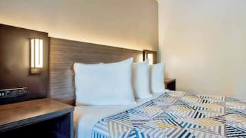 Desk, free WiFi, bed sheets