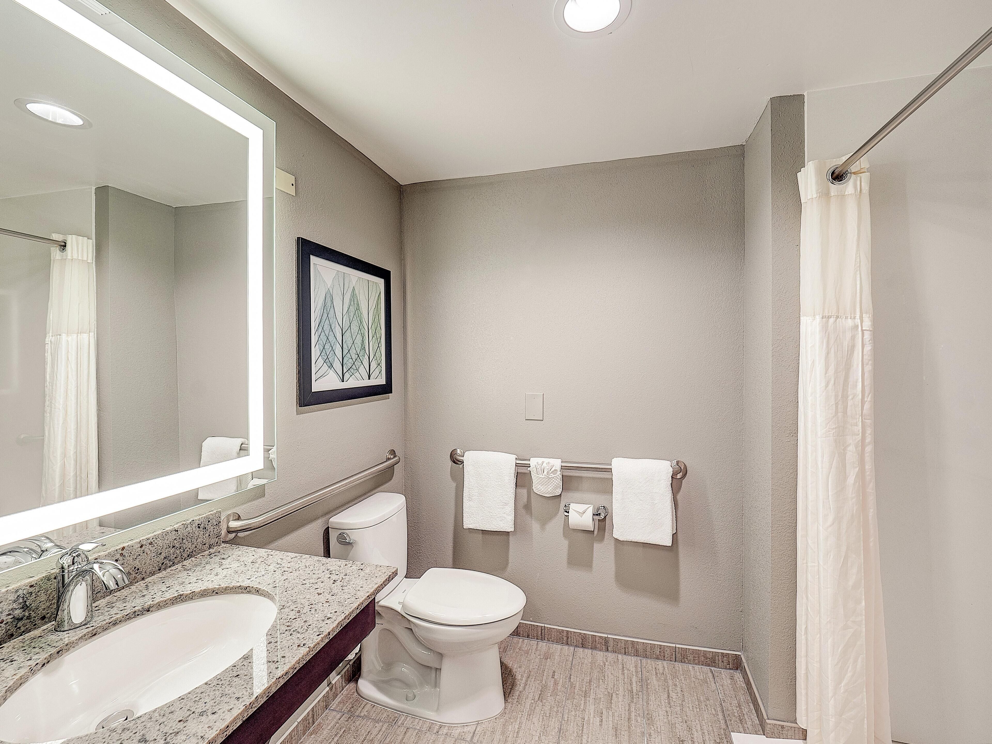 Standard Room, 1 King Bed, Accessible (Roll-in Shower) | Bathroom shower