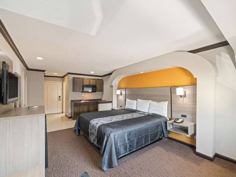 Room, 1 King Bed, Non Smoking, Kitchenette | Blackout drapes, iron/ironing board, cribs/infant beds, rollaway beds