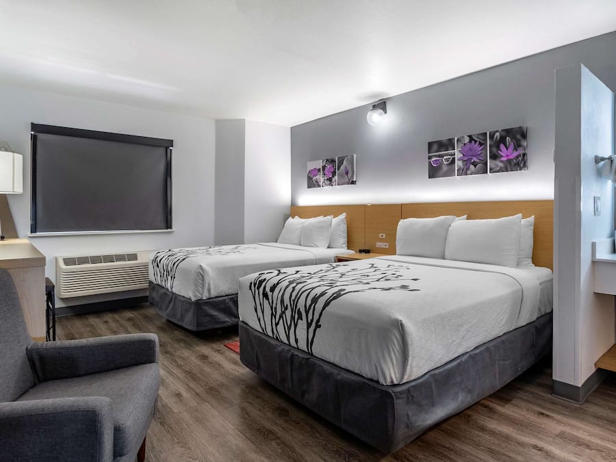 Standard Room, 2 Double Beds, Non Smoking | In-room safe, desk, iron/ironing board, rollaway beds