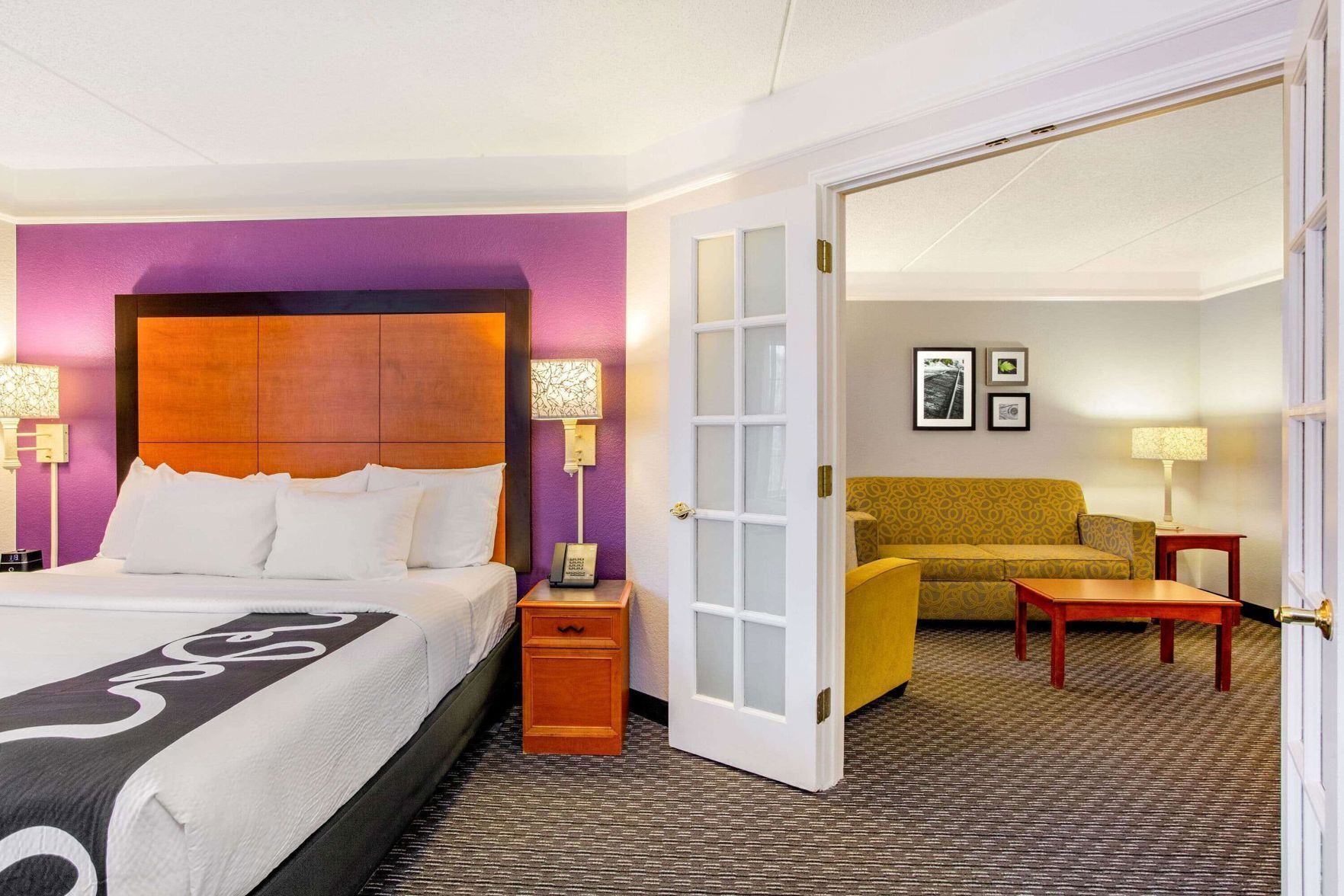 Premium bedding, pillowtop beds, desk, iron/ironing board