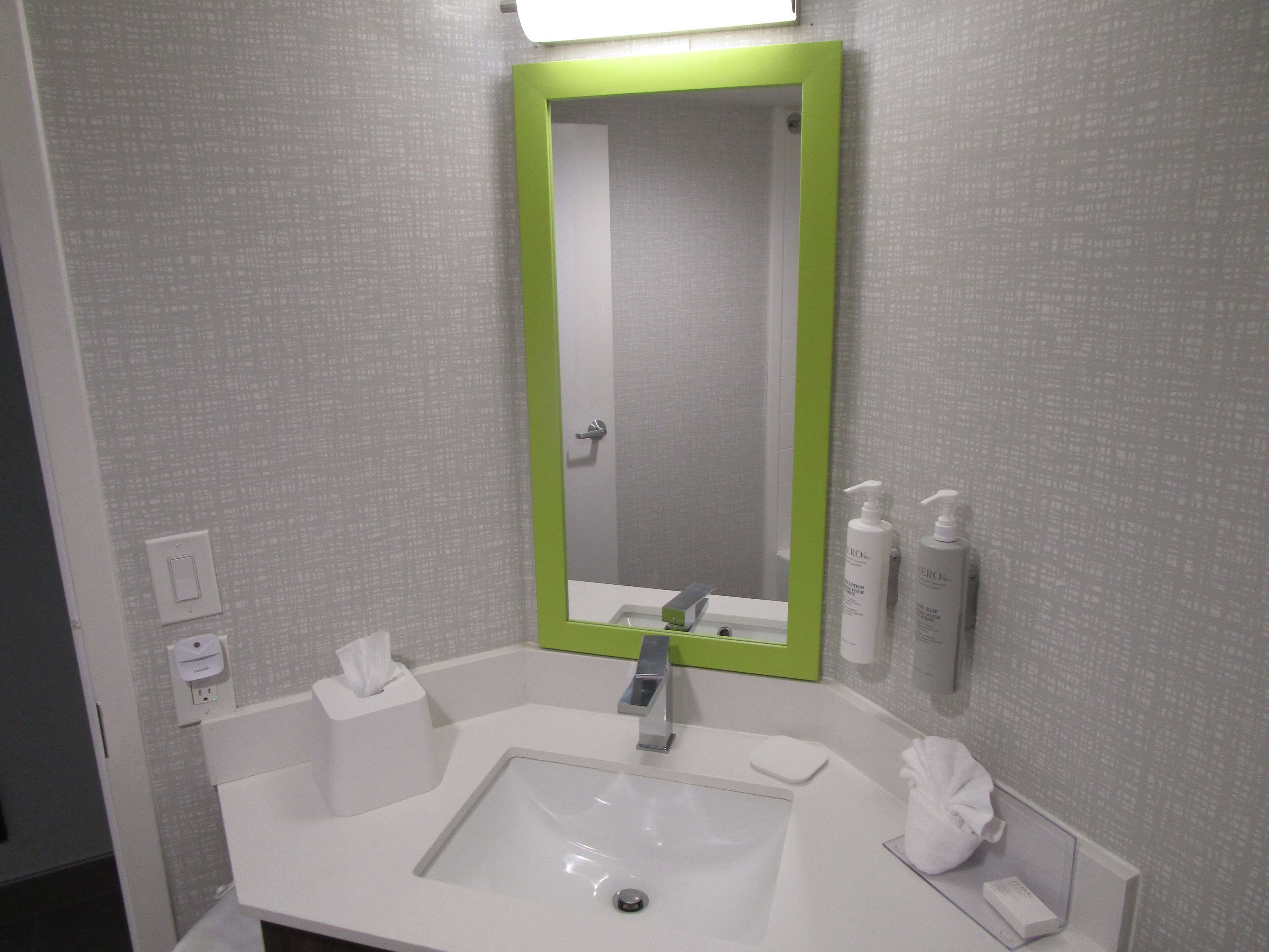 free toiletries, hair dryer, towels