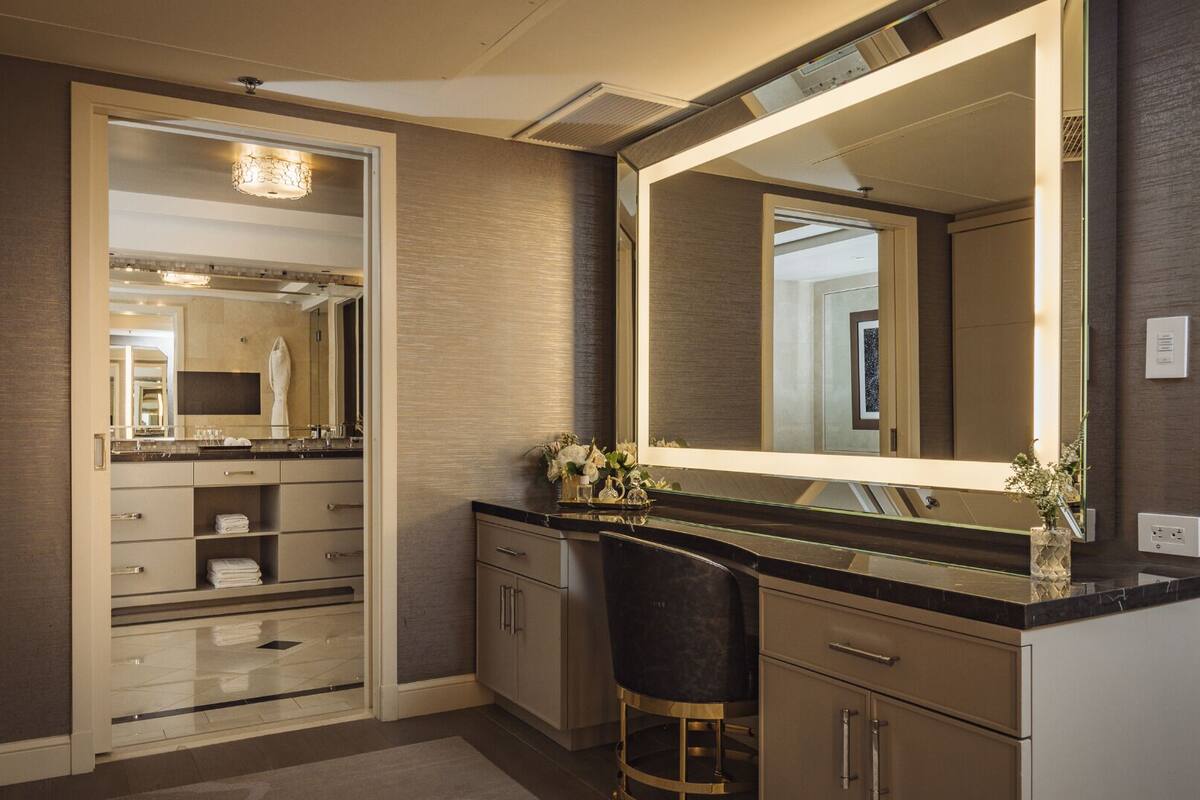 separate bathtub and shower, free toiletries, hair dryer, bathrobes