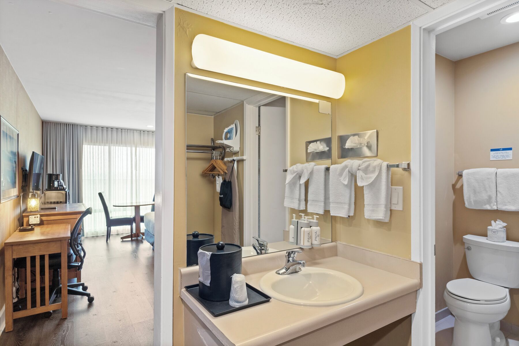 room, 2 queen beds, bay view | bathroom | combined shower/bathtub, free toiletries, hair dryer, towels
