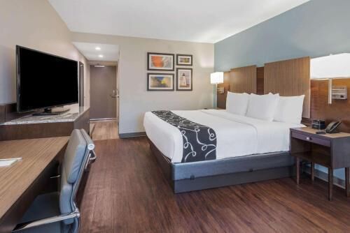Hypo-allergenic bedding, pillow-top beds, desk, laptop workspace