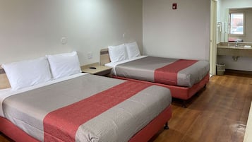 Desk, laptop workspace, blackout drapes, free WiFi