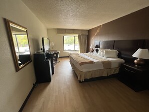 Desk, laptop workspace, iron/ironing board, cots/infant beds