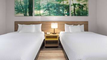 Room, 2 Queen Beds, Non Smoking | Desk, laptop workspace, iron/ironing board, free WiFi