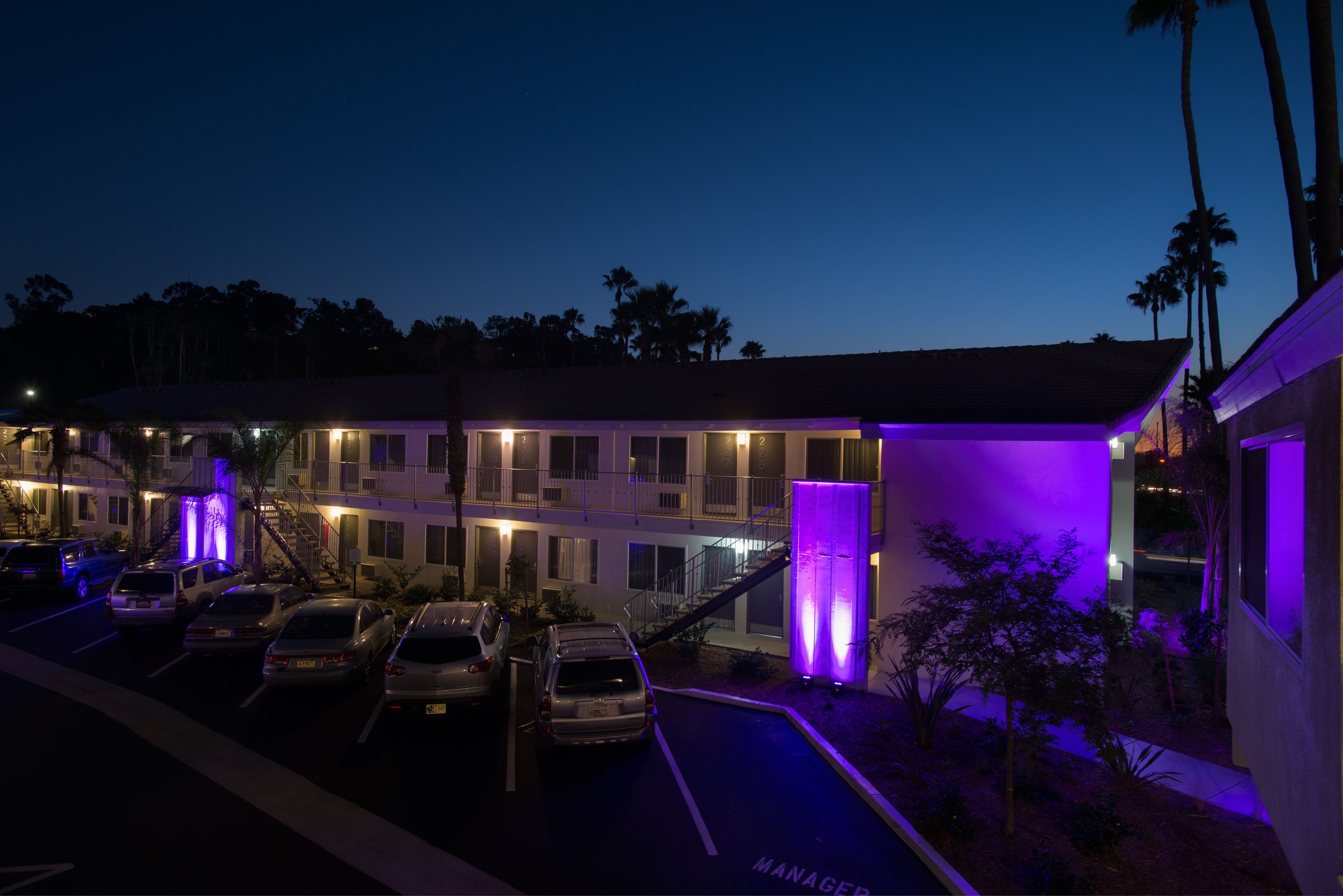 Front of property – evening/night