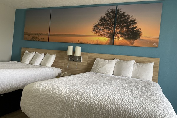 Basic Room, 2 Queen Beds, Non Smoking | Desk, laptop workspace, free WiFi, alarm clocks