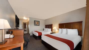 Standard Room, 2 Queen Beds, Non Smoking | Desk, iron/ironing board, free WiFi, bed sheets