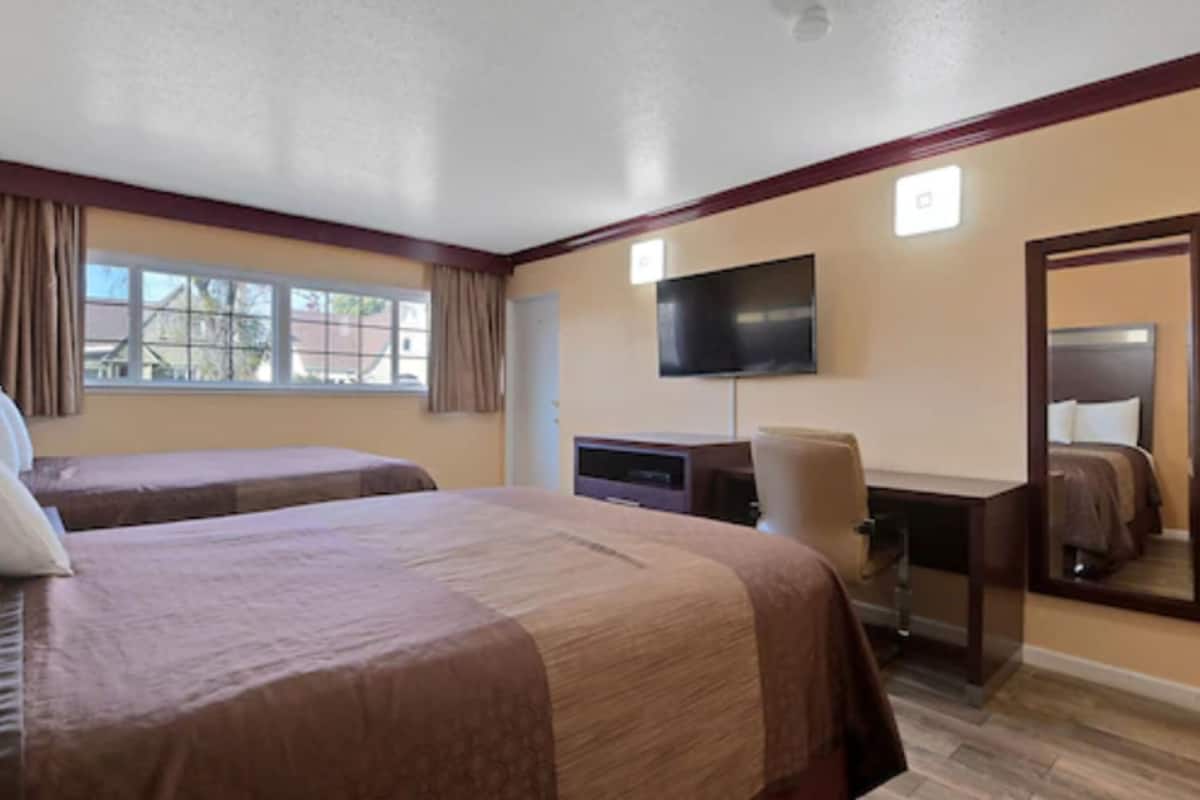 Standard Double Room, 2 Queen Beds, Non Smoking | In-room safe, desk, blackout curtains, iron/ironing board