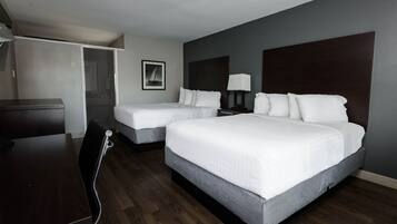 Premium Room, 2 Double Beds | Desk, blackout drapes, iron/ironing board, rollaway beds
