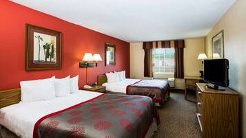 Room, 2 Queen Beds, Non Smoking | Premium bedding, blackout curtains, iron/ironing board, cots/infant beds