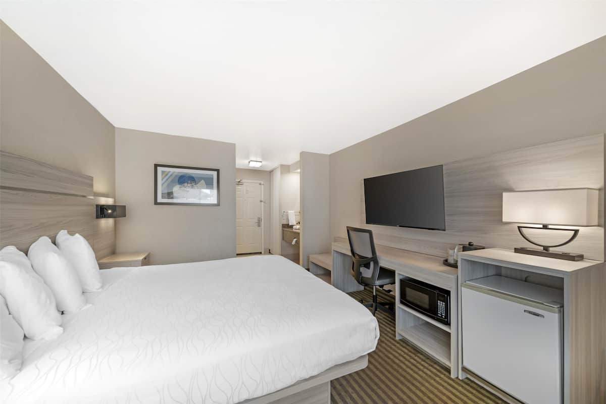 1 bedroom, laptop workspace, blackout curtains, iron/ironing board