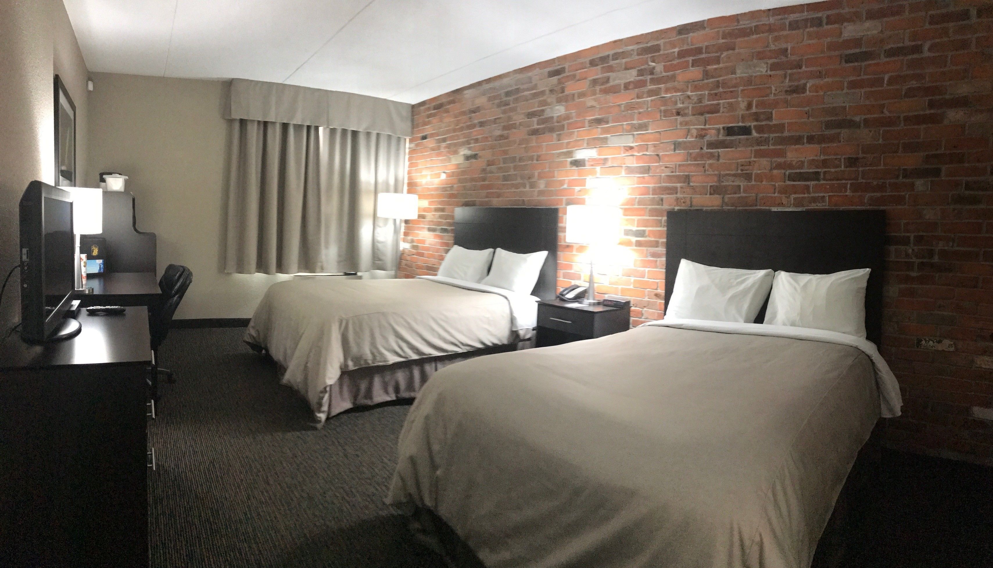 room, 2 double beds, non smoking | desk, laptop workspace, iron/ironing board, free cots/infant beds